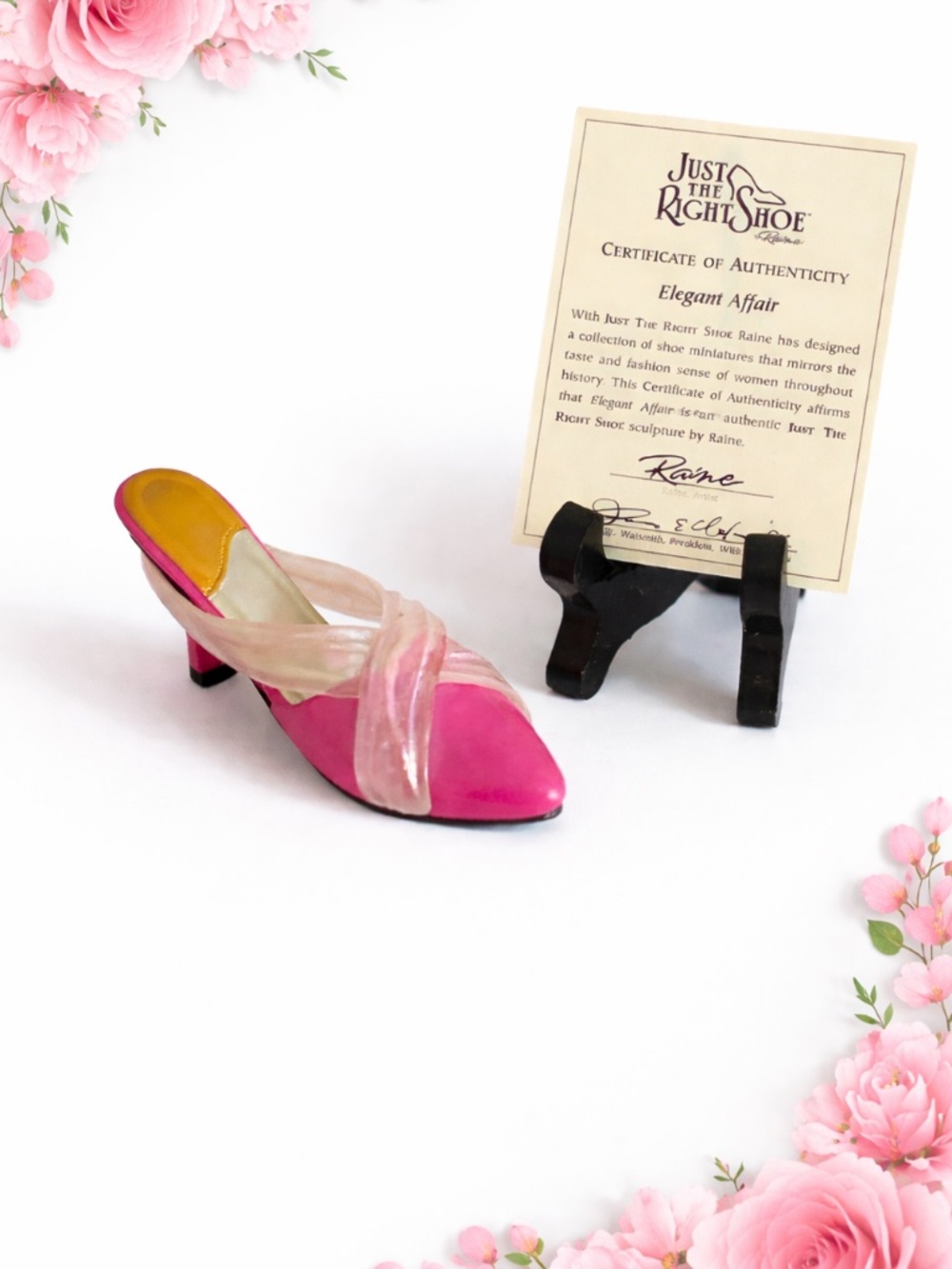 Just The Right Shoe Raine “Elegant Affair” Pink Shoe Sculpture w/ COA Retired - Picture 9 of 9